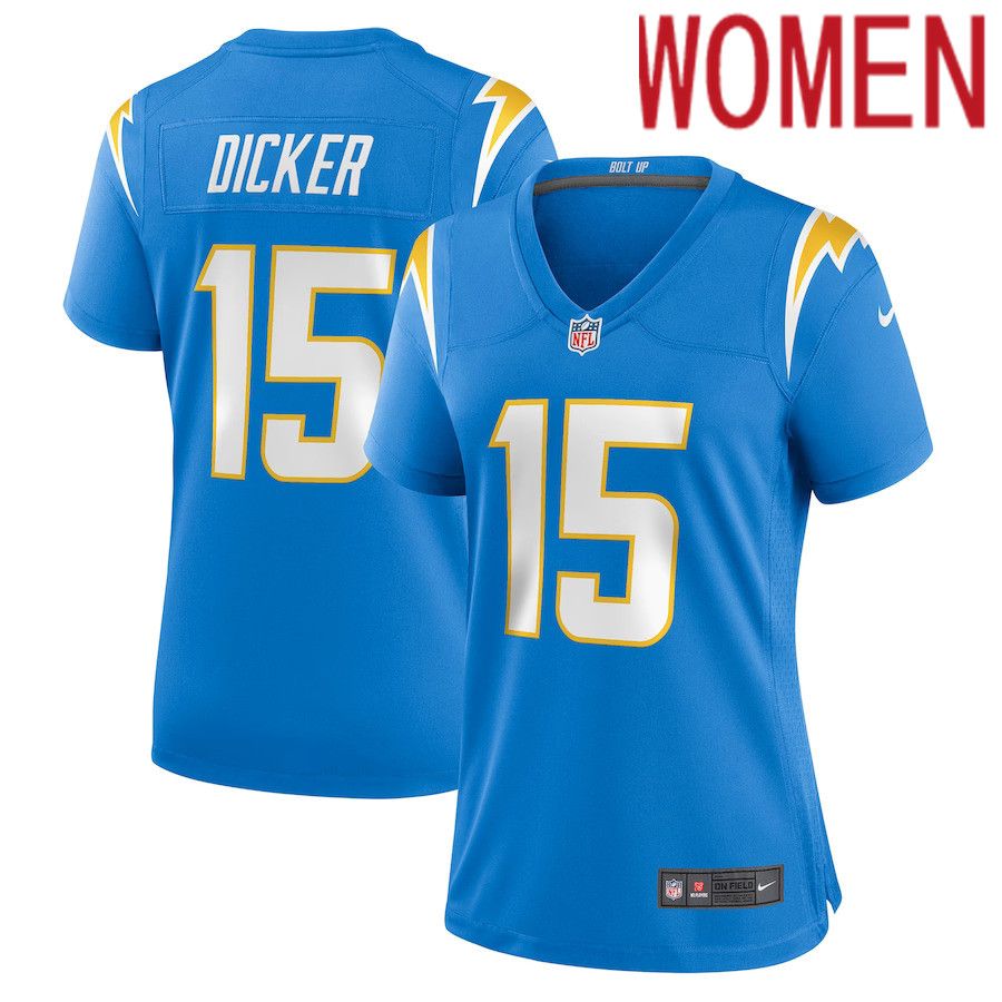 Women Los Angeles Chargers 15 Cameron Dicker Nike Powder Blue Game Player NFL Jersey